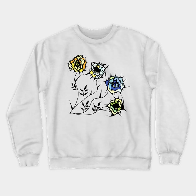 SPIKED ROSES Crewneck Sweatshirt by aroba